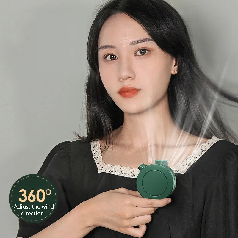 Clip-On Neck Fan | Portable USB Rechargeable Mini Desk Fan