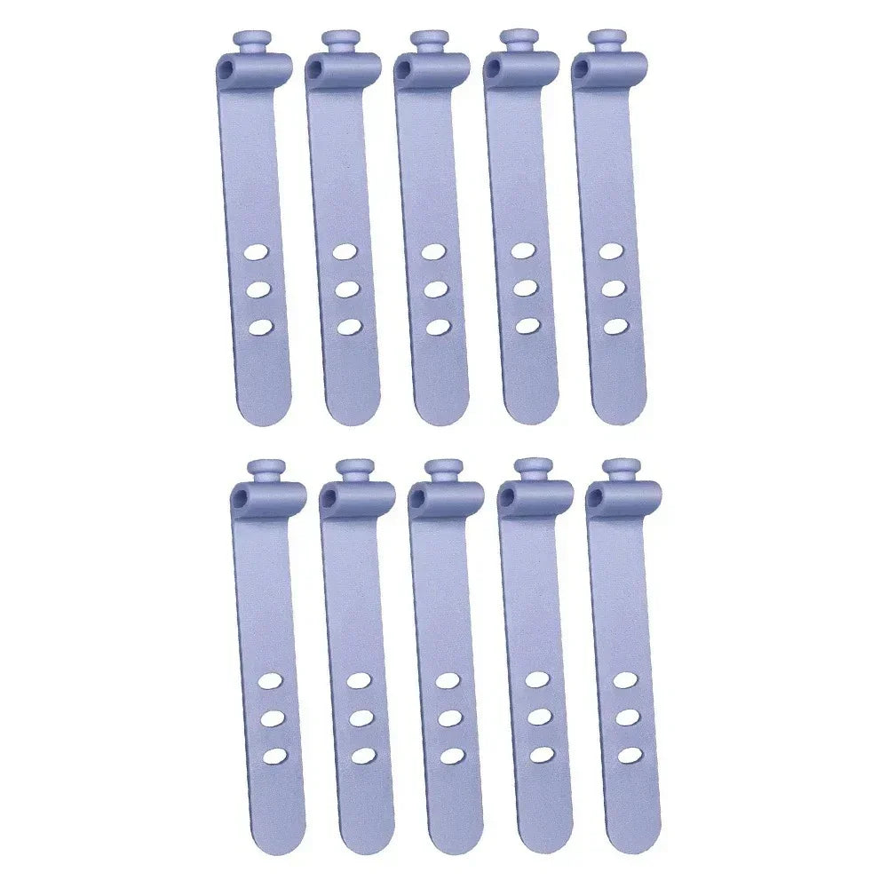 Silicone Cable Organizer Clips & Cord Ties – 5 Colors, 1/5/10 Pcs