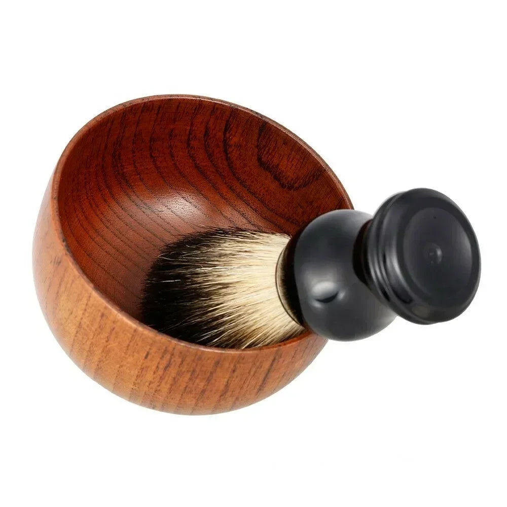 Durable Shaving Cream and Soap Bowl for Home Bathroom, Men Shaving Wooden Bowl Peaceful Pleasures Health and Wellness