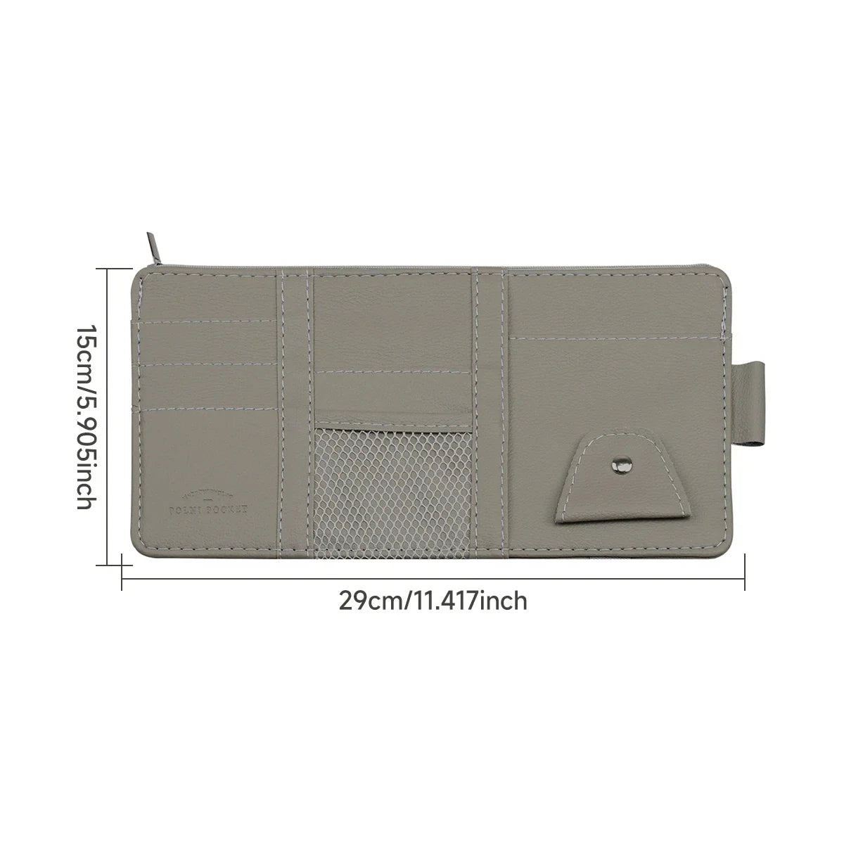 PU Leather Car Sun Visor Organizer – Multi-Pocket Holder