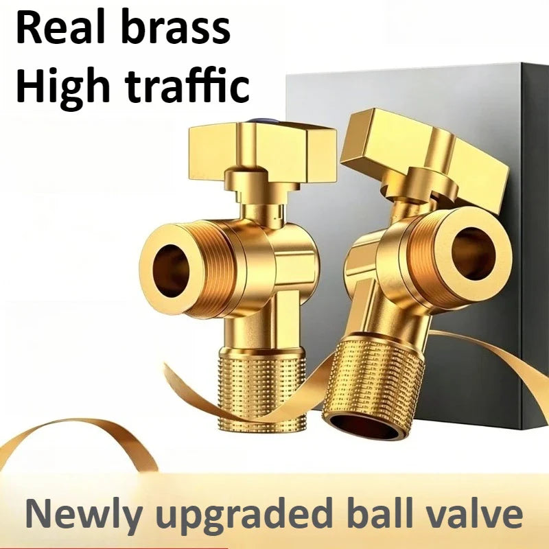 Brass G1/2" Stop Valve with Handle – Hot & Cold Water