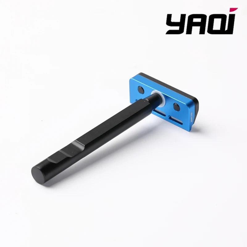YAQI Black and Blue Color Tachi(Aluminum Version) Light Weight Single Edge Safety Razor 10mm Diameter Handle Portable Razor Peaceful Pleasures Health and Wellness