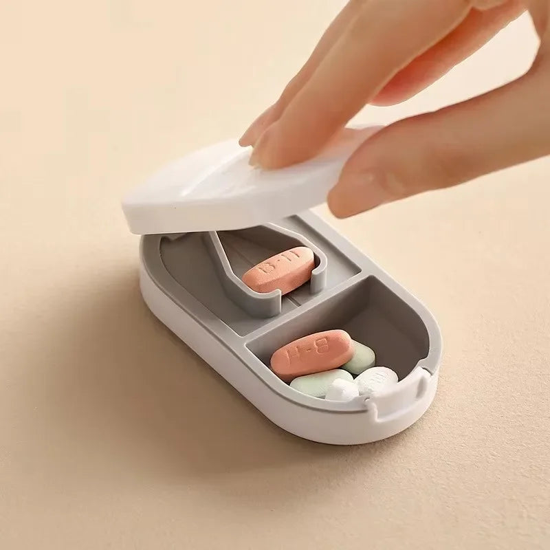 Portable Pill Cutter & Organizer with Stainless Steel Blade