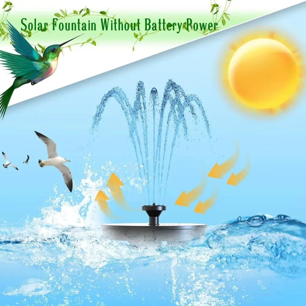 Outdoor Solar Fountain – 6 Nozzles & DIY Garden Bird Bath