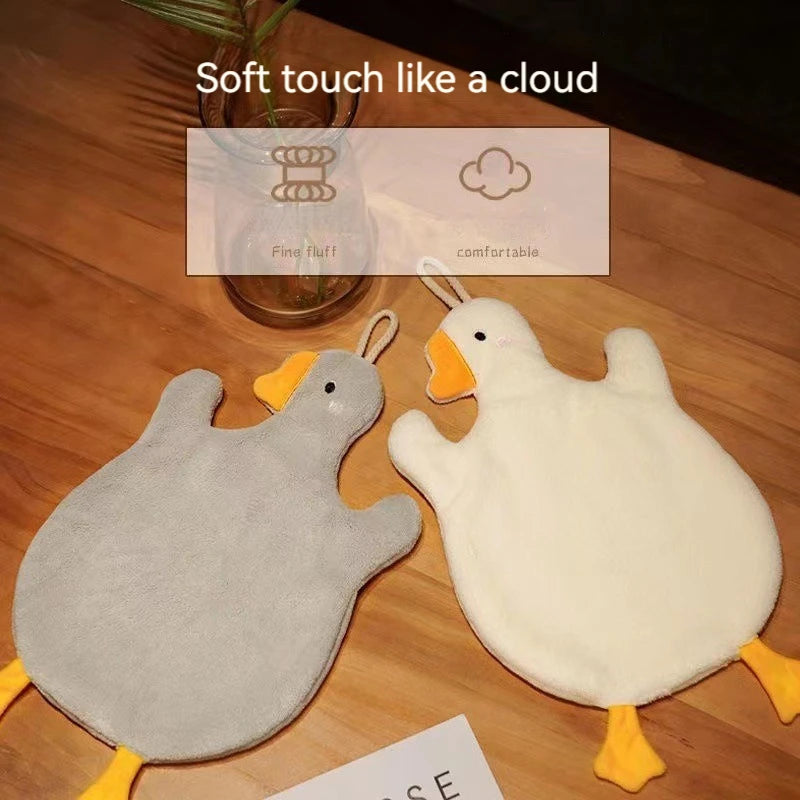 Cartoon Goose Hand Towel – Quick-Dry Hanging Kitchen & Bath Towel