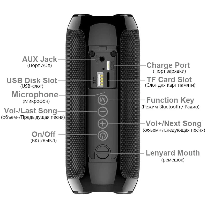 T&G 10W Portable Bluetooth Speaker | FM Radio, TWS & HiFi