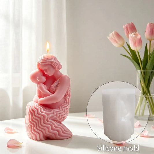 3D Mother & Baby Hug Silicone Mold | Candle & Plaster Craft Silicone Craft Mold Oasis Select
