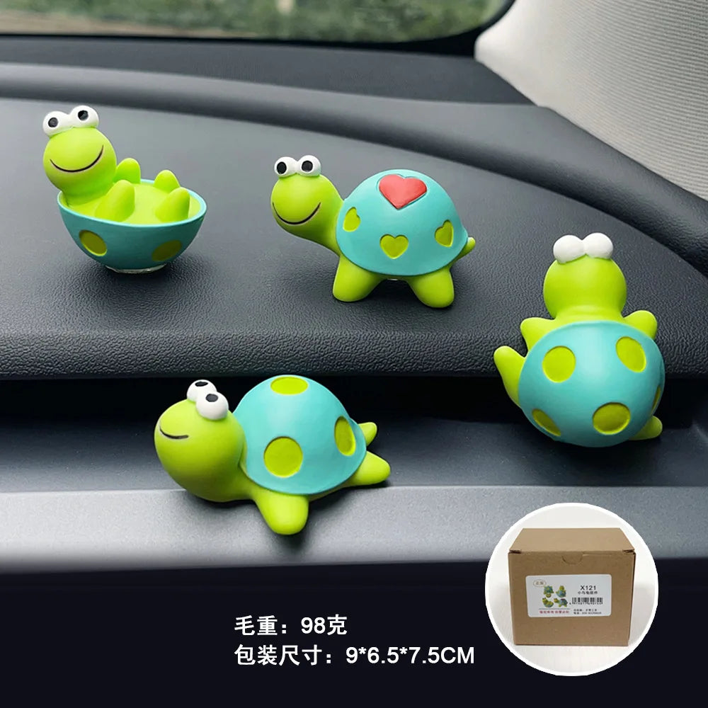 Mini Resin Turtle Car Dashboard Ornament | Cute DIY Decor