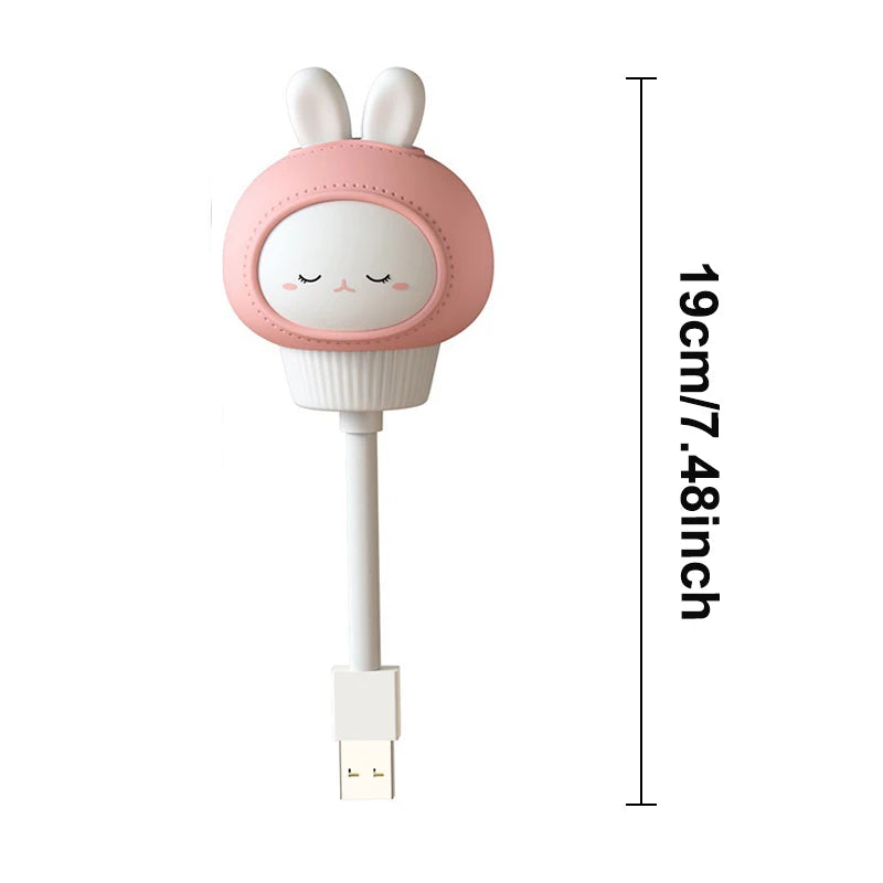 USB Night Light LED Voice Control Cute Cartoon Night Lamp Bear Kitten Remote Control for Baby Kid Bedroom Decor Bedside Lamp Peaceful Pleasures Health and Wellness USB Model Rabbit