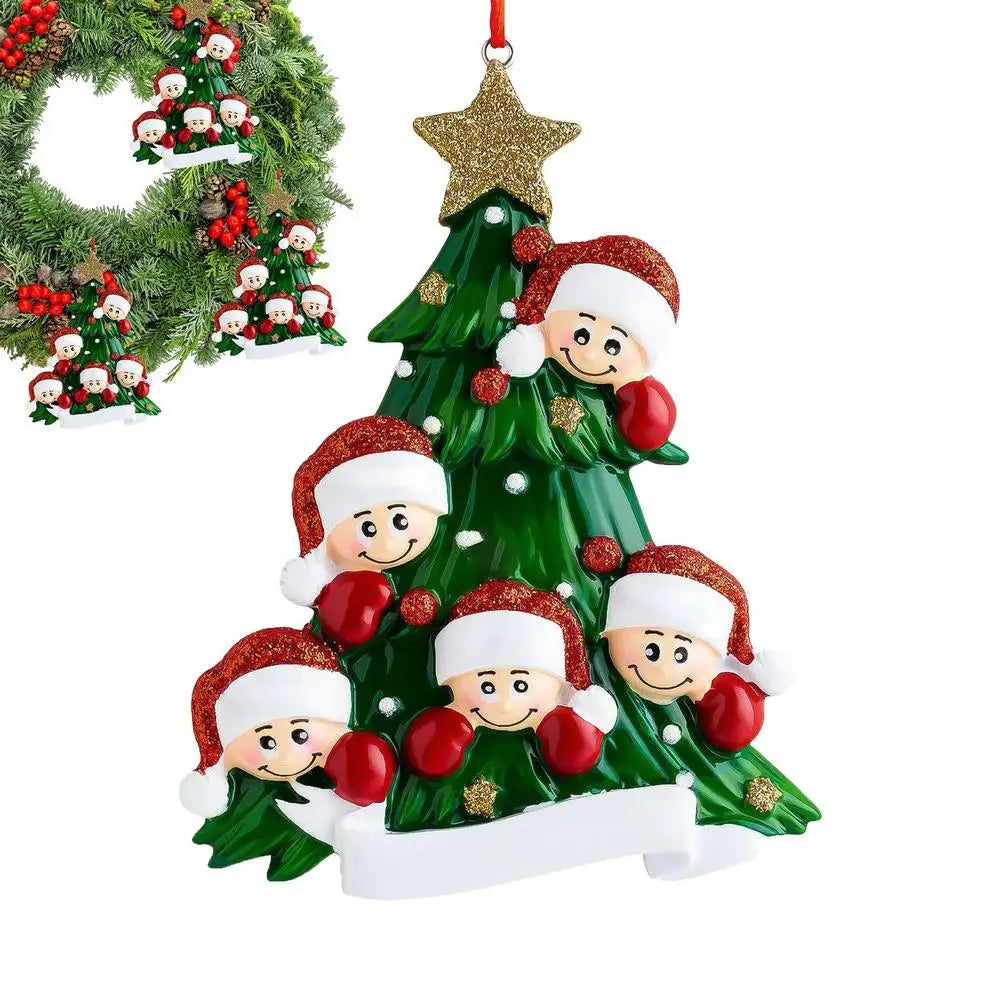 Handmade Resin Christmas Tree Ornament | Festive Figurine Pendant