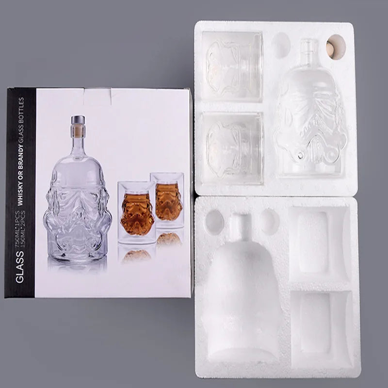 Wine Glass Set Storm Trooper Helmet Whiskey Decanter Whiskey Glass Cup Wine Glasses Accessories Creative Men Gift Bar Party Hot Peaceful Pleasures Health and Wellness Bottle and Cups