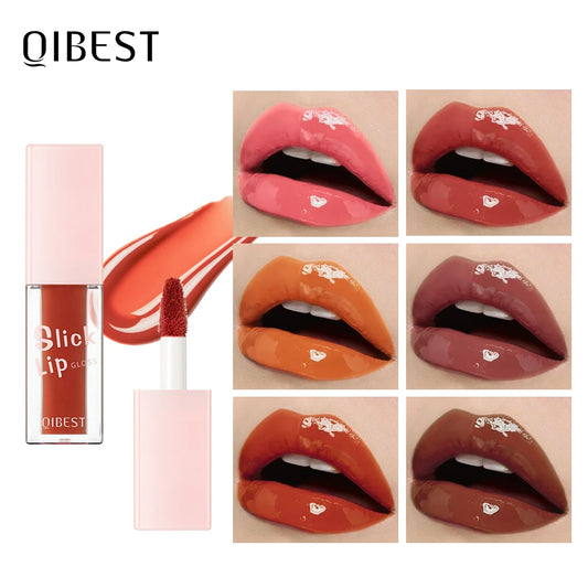 QIBEST Slick Lip Gloss Moisturizing Glass Water Gloss Sexy Plump Lip Makeup Mirror Lip Glaze Lasting Lipgloss Oil Tinted Pigment Peaceful Pleasures Health and Wellness