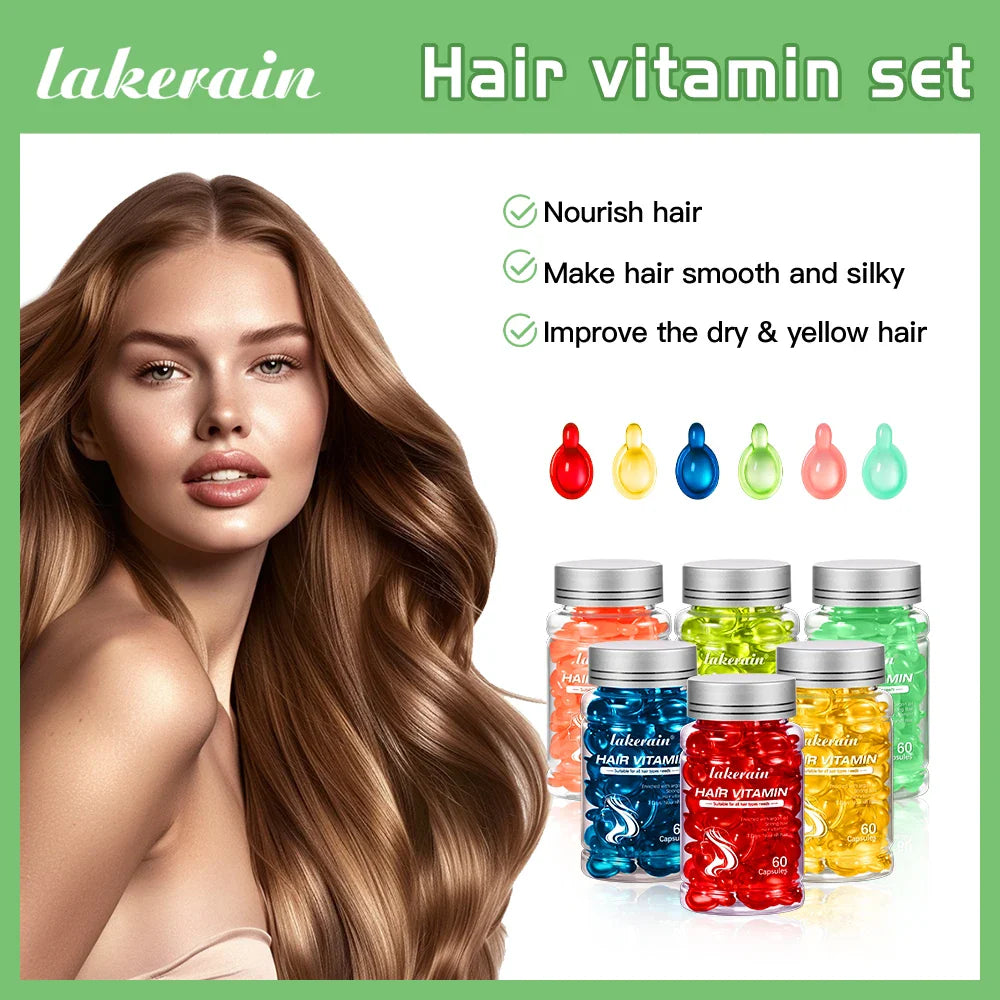 Moroccan Argan Vitamin Hair Oil Capsules – 60ct Nourish & Smooth