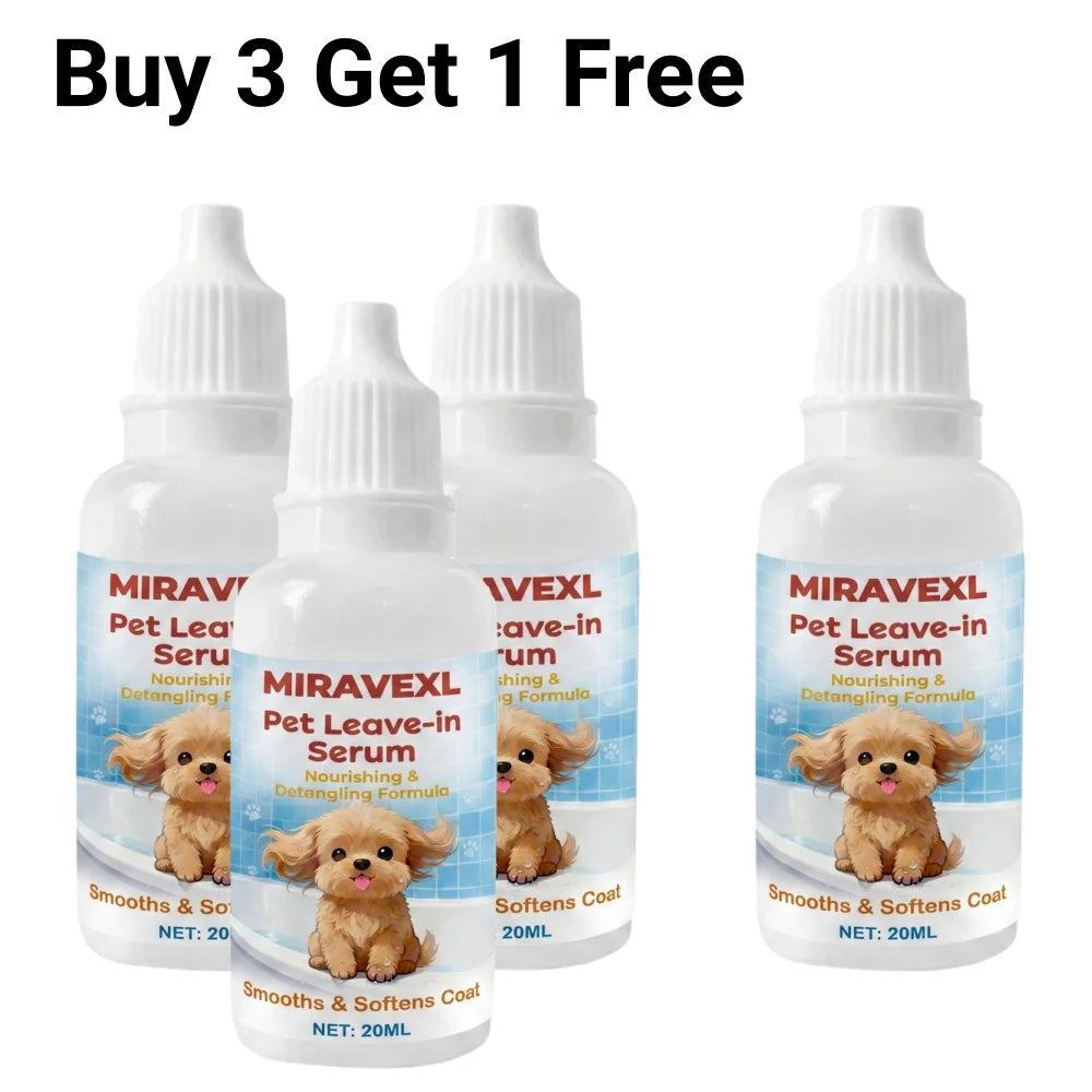 Pet Leave-In Serum - Nourishing, Detangling & Moisturizing Formula for Soft, Smooth & Healthy Dog Coat - Anti-Frizz Peaceful Pleasures Health and Wellness 4PCS