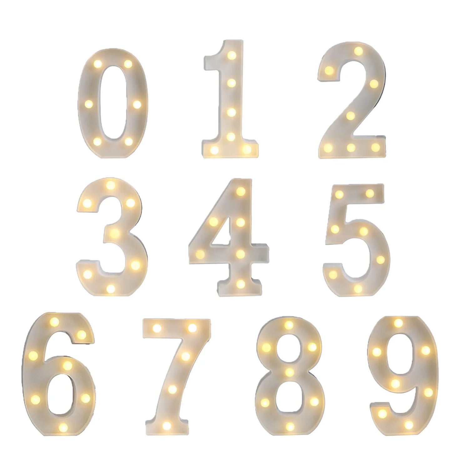 Light Up Letter Led Alphabet Number Plastic Battery Operated Party Sign Wedding Festival Stand Decoration No Batteries Included Peaceful Pleasures Health and Wellness