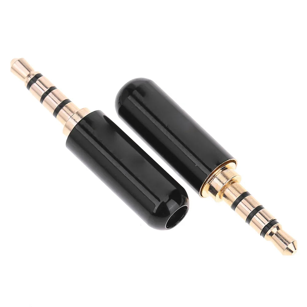 3.5mm TRRS 4-Pole Male Plug – DIY Headphone Connector 2-Pack