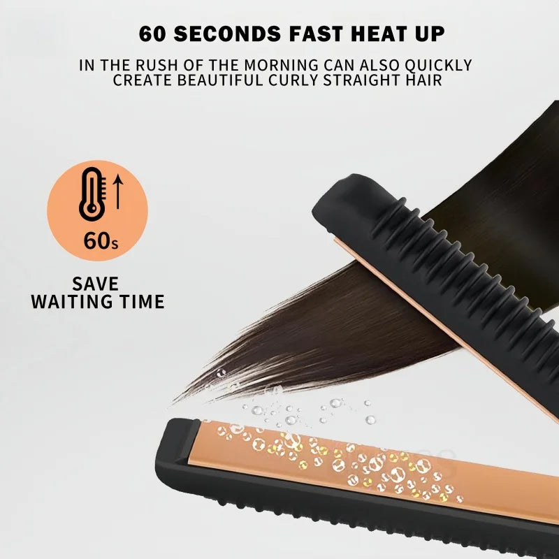 PTC Ceramic Tourmaline Ionic Flat Iron Dual Voltage Hair Straightener Straightens Curls Hair Care Styling Peaceful Pleasures Health and Wellness