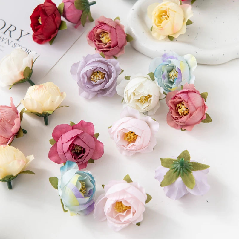 Artificial Silk Rose Flower Heads 10/20pcs – Multicolor Decor