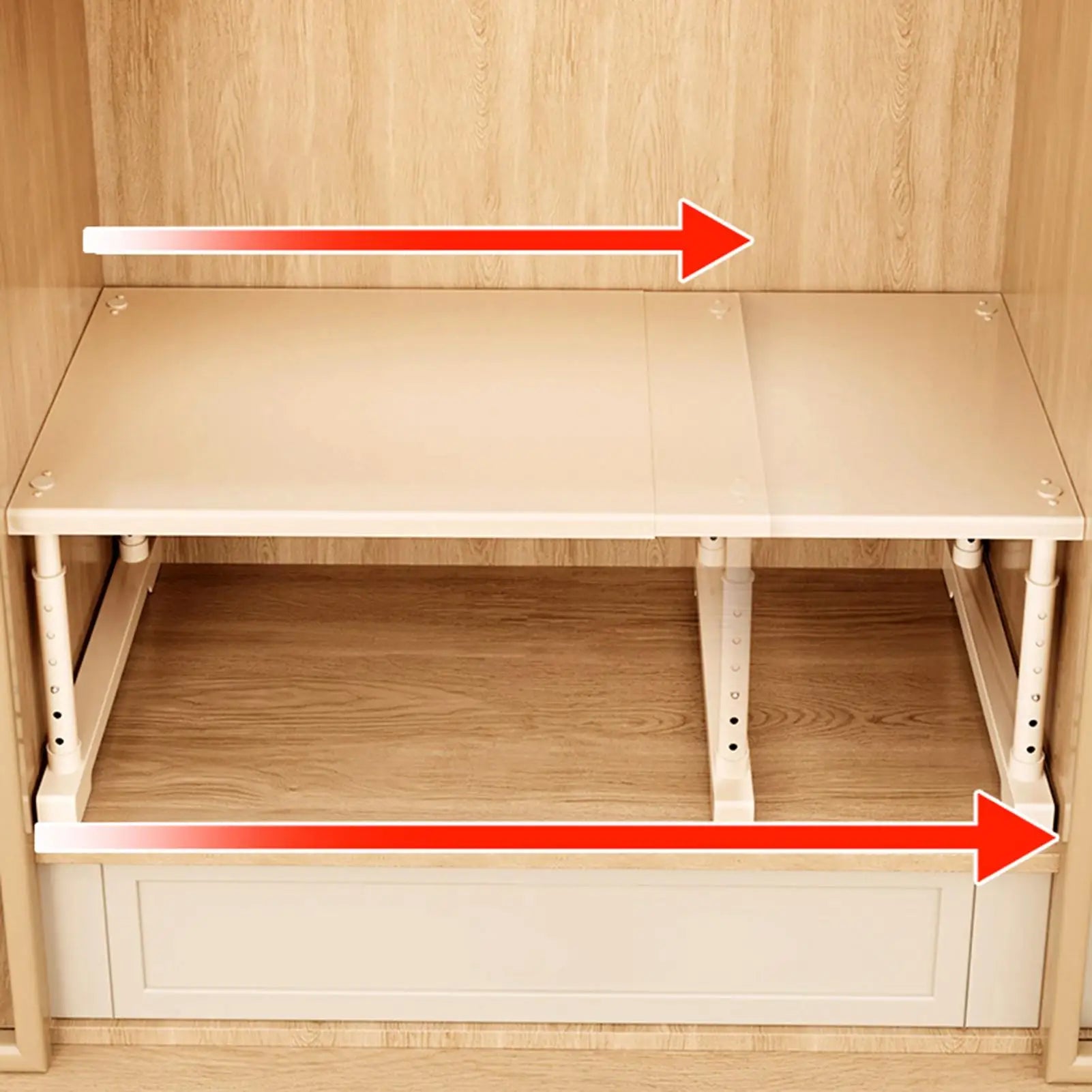 Cupboard Shelf Carbon Steel Adjustable Non Slip Counter Shelf Closet Organizer For Home Kitchen Bedroom Living Room Bathroom Peaceful Pleasures Health and Wellness