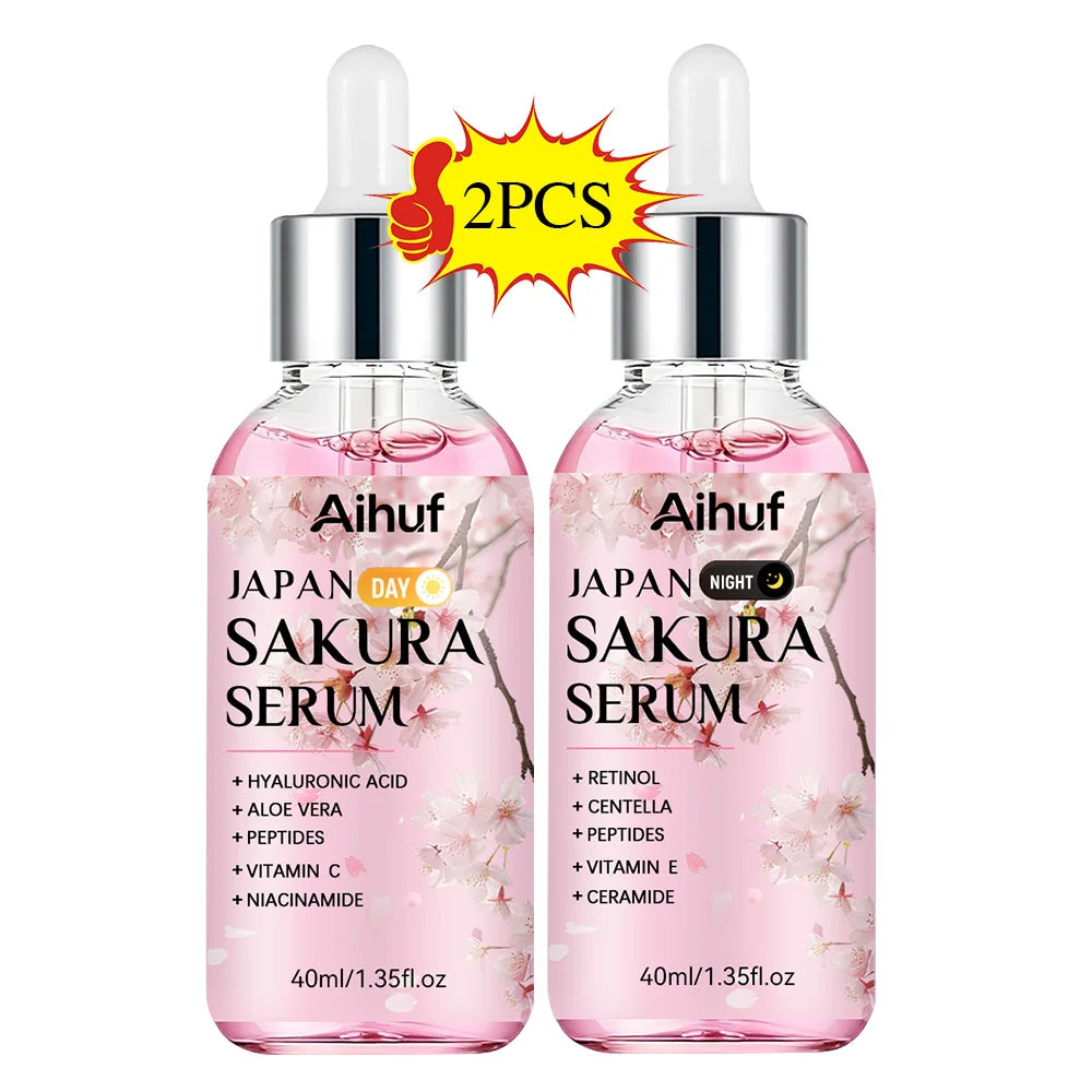 Sakura Day & Night Face Serum Set – Niacinamide & Vitamin C