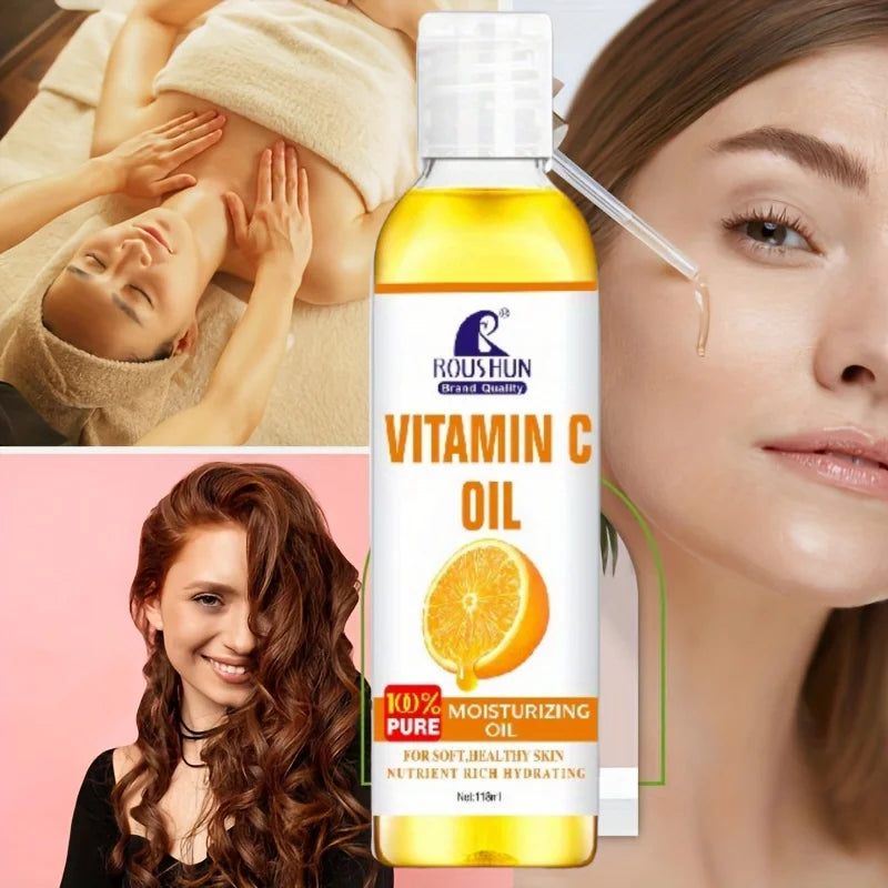 ROUSHUN Vitamin C Oil Smooth Vitamin C Body Oil Skin Care Essential Oil 118ML Peaceful Pleasures Health and Wellness