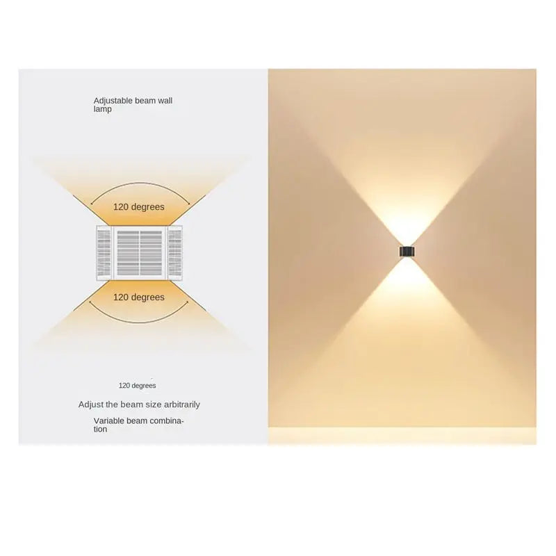 A36T-Outdoor Up-Down Lighting LED Lamp Solar Wall Washing Lights For Courtyard Garden Dimmable Peaceful Pleasures Health and Wellness
