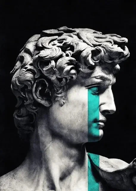Statue of David Graffiti Art Canvas Print | Street Wall Art