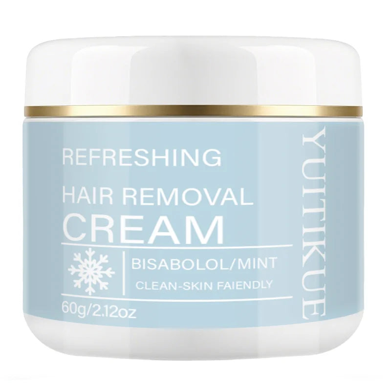 Yuitikue Refreshing Hair Removal Cream, 60g Bisabolol & Mint Infused Hair Remover for Gentle & Clean-Skin Friendly Formula Peaceful Pleasures Health and Wellness 1pc 60g