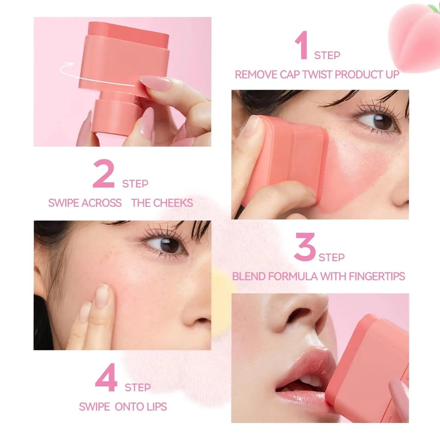 MLSMILE 2-in-1 Cream Blush Stick – Lip, Cheek & Highlight