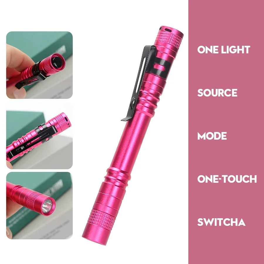Mini LED Pen Light Flashlight 500LM | Camping & EDC Torch