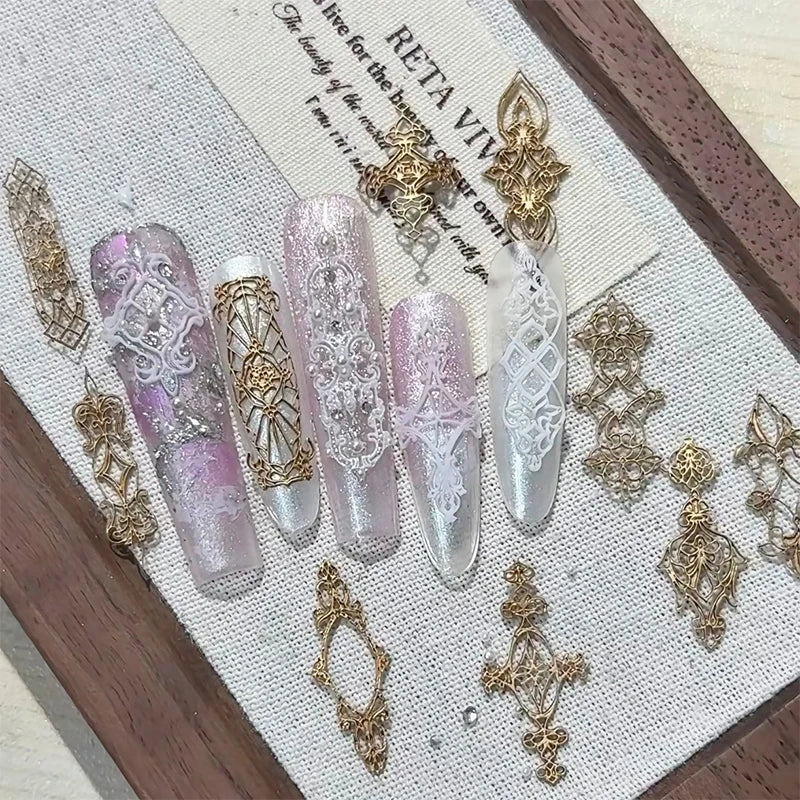 Nail Mold Silicone Retro Pattern Nail Art Decorations Baroque Style Relief Design Nail Art Template Stereoscopic Manicure Tools Peaceful Pleasures Health and Wellness