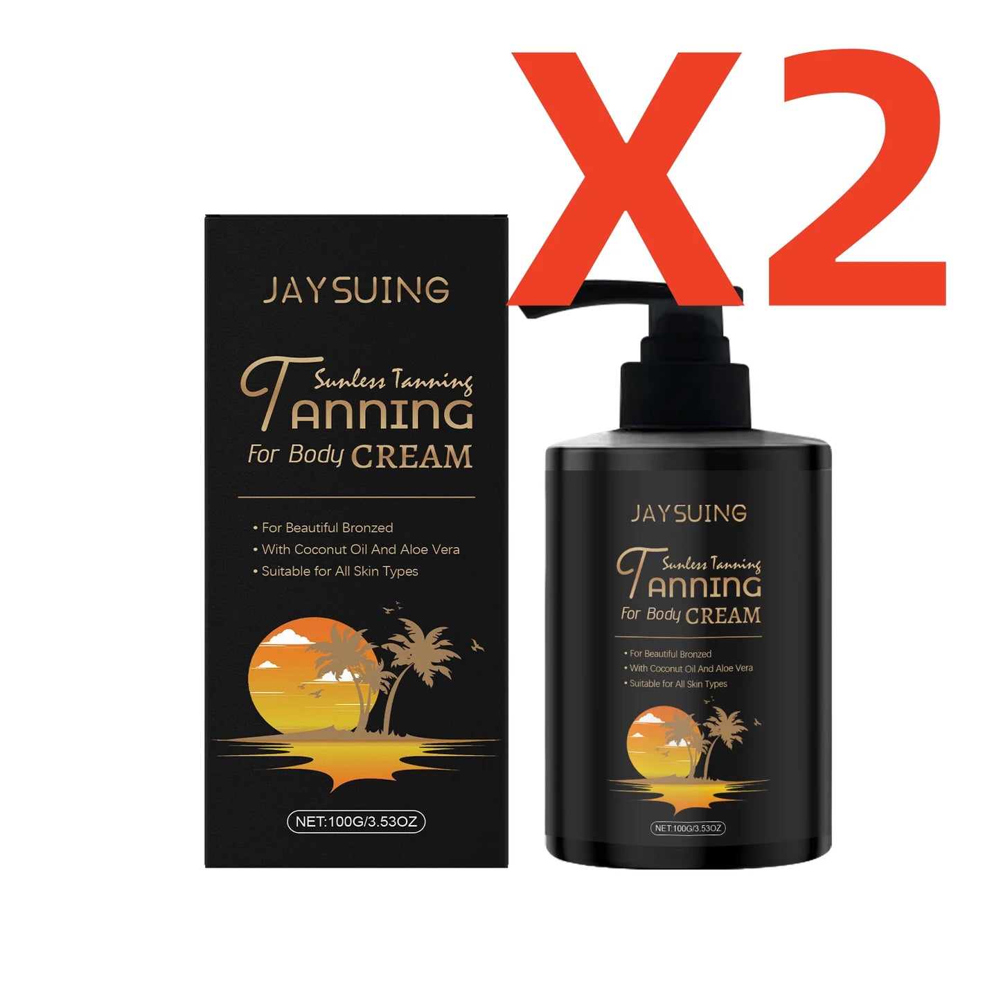 Moisturizing Tanning Cream Summer Sunless Self Tanner Body Face Repair Sun Damage Smooth Even out Skin Non-greasy Bronzer Lotion Peaceful Pleasures Health and Wellness 200g boxed