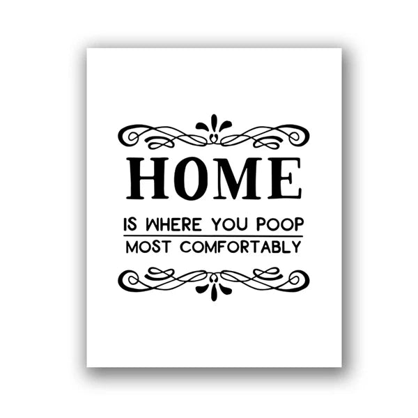 Funny Bathroom Wall Art Canvas Poster | Modern Minimalist WC Decor Canvas Wall Art Poster Peaceful Pleasures Health and Wellness E 15X20cm No Frame