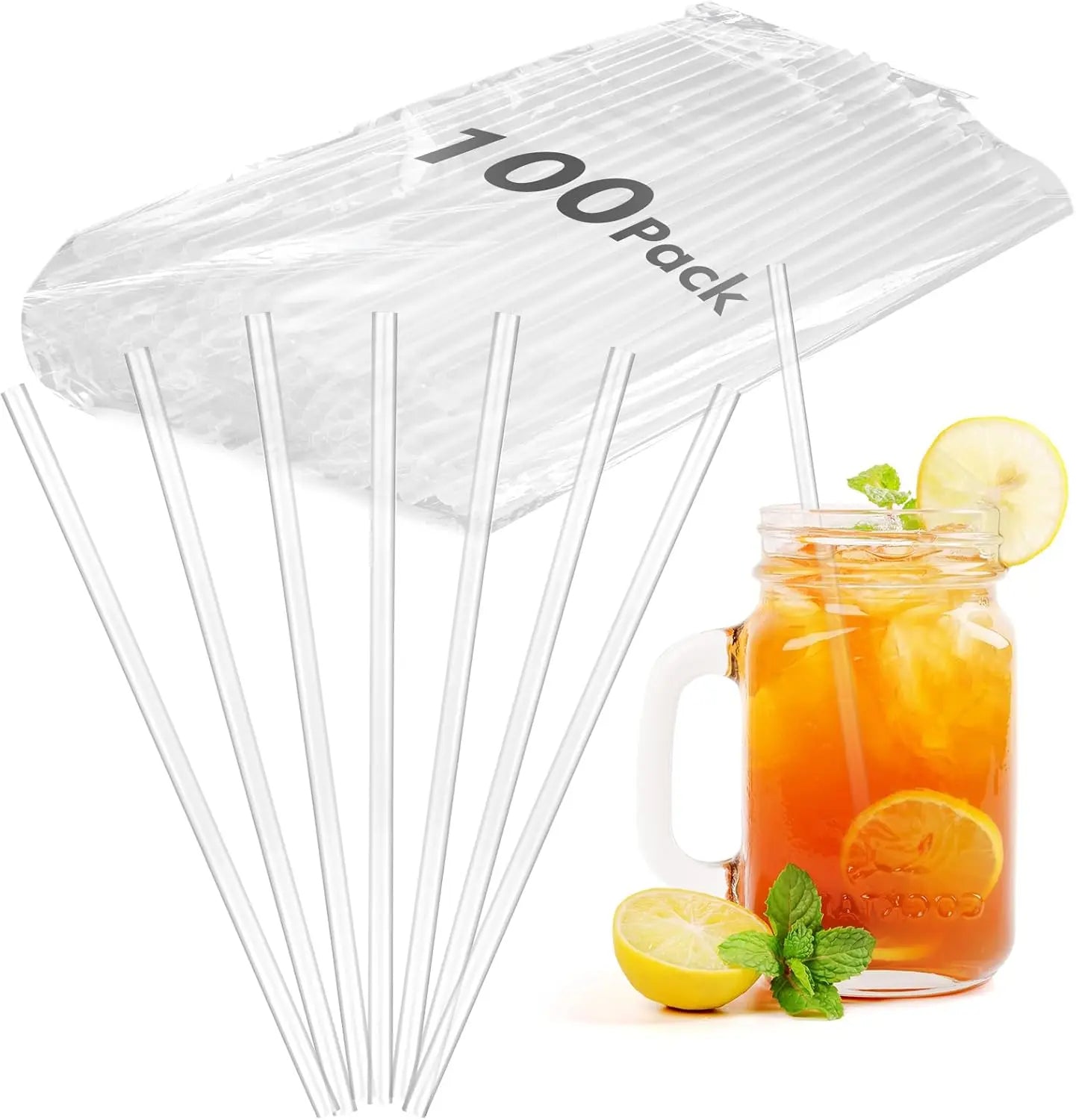 100PCS Transparent Straws Individually Packaged Disposable Straws Suitable for Home Party Wedding Milk Juice Milkshake Coffee Peaceful Pleasures Health and Wellness