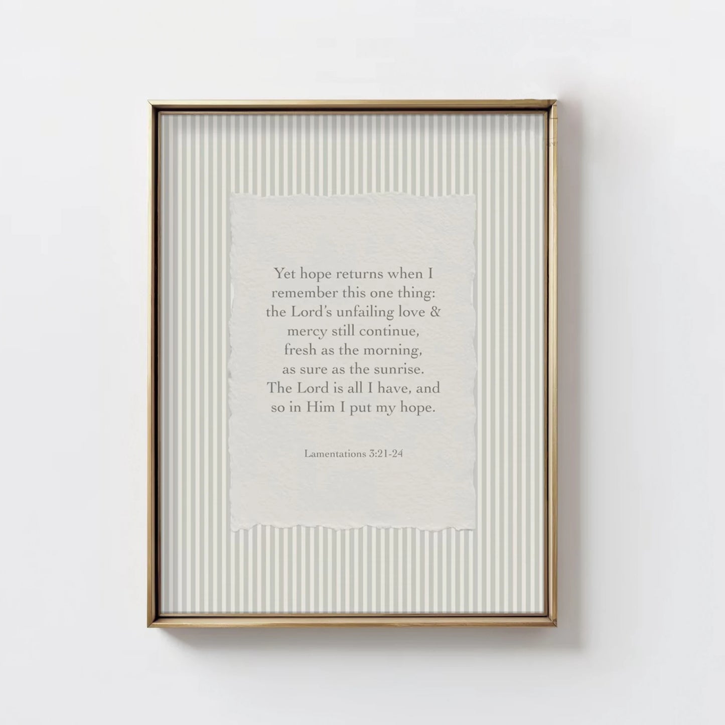 Lamentations 3:21-24 Bible Verse Canvas Wall Art | Scripture Print