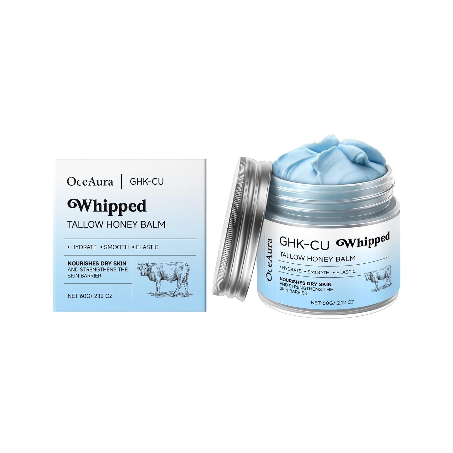 OceAura Tallow & Honey Whipped Body Cream | Deep Hydration 60g
