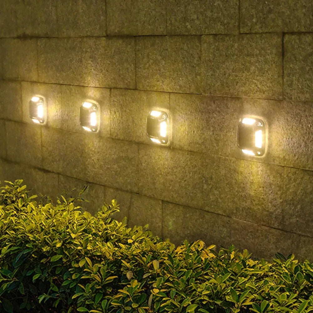 4-Pack Solar Deck Dock Lights 8 LED Outdoor Waterproof Path Lights