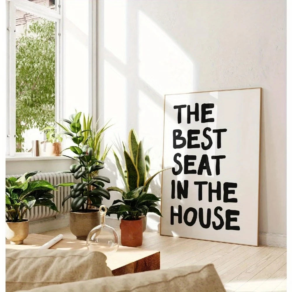 Funny "Best Seat in the House" Bathroom Canvas Wall Art Print