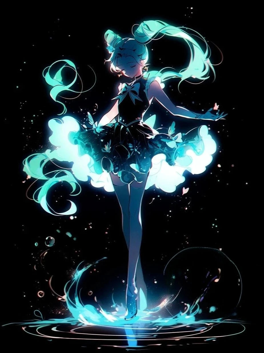Amine H-Hatsunes-M-Miku Girls Poster Hatsune Miku art decoration Wall Art Sticker For Bar Living Room Decor Gift Peaceful Pleasures Health and Wellness