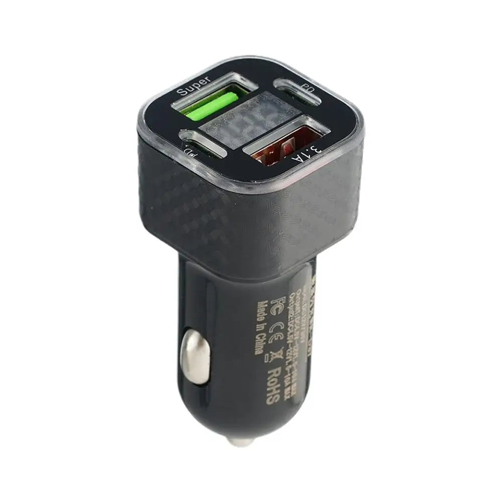 JMG-PD+QC3.0 380W USB C Car Phone Charger Dual PD USB Charger With Voltage Display Super Fast Charge Adapter Peaceful Pleasures Health and Wellness A