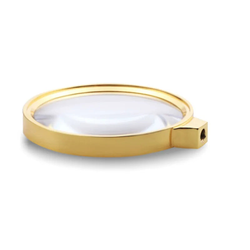 90Mm 6X High Magnification Hand-Held Magnifying Glass for The Elderly Reading Color Matching Solid Wood Handle Detachable Peaceful Pleasures Health and Wellness