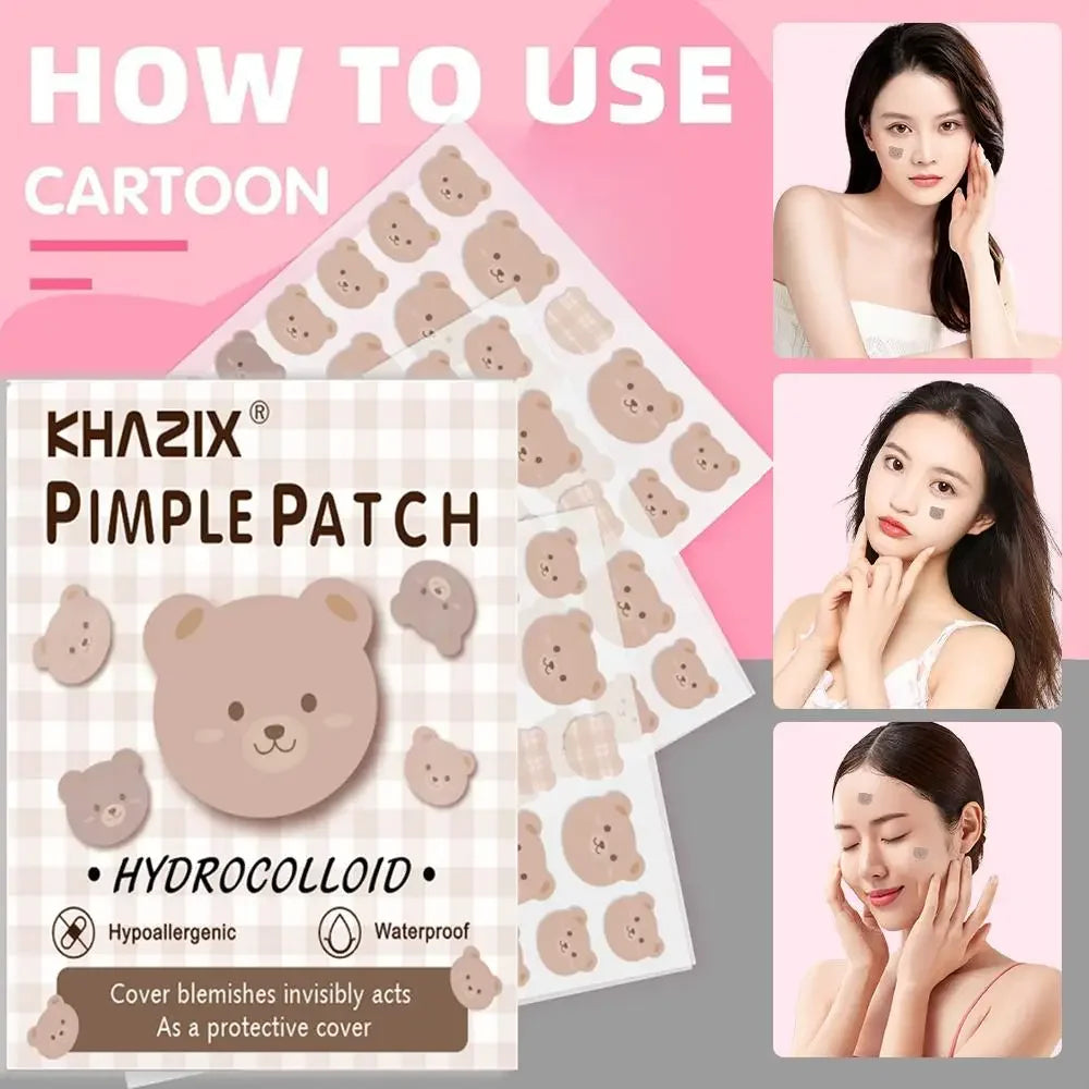 720/1020 Counts Bear Pimple Patches Cute Acne Patches with Hydrocolloid Waterproof For Zits Blemishes Breakouts Facial Skin Care Peaceful Pleasures Health and Wellness