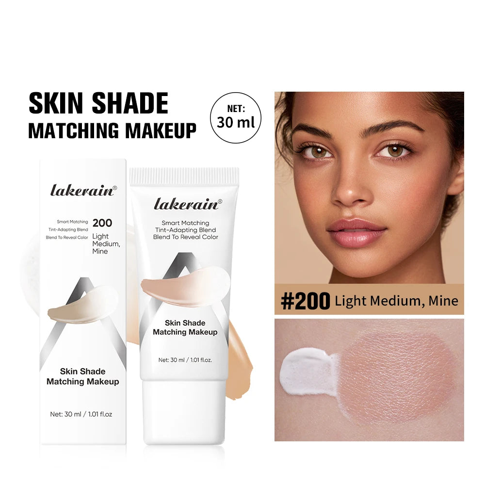 Lakerain Color Changing Liquid Foundation Coverage Skin Shade Matching Makeup SPF15 Moisturizing Even Toning Natural Makeup Peaceful Pleasures Health and Wellness 2 Light Medium Mine