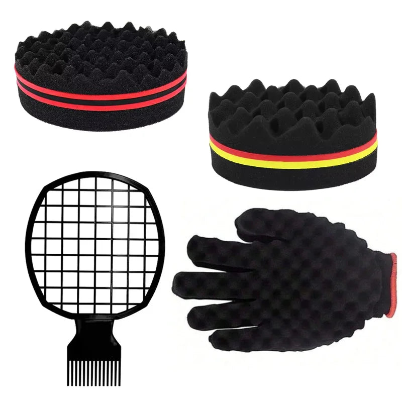 Afro Twist Hair Sponge Brush Set – Curly Coil Styling 2pc