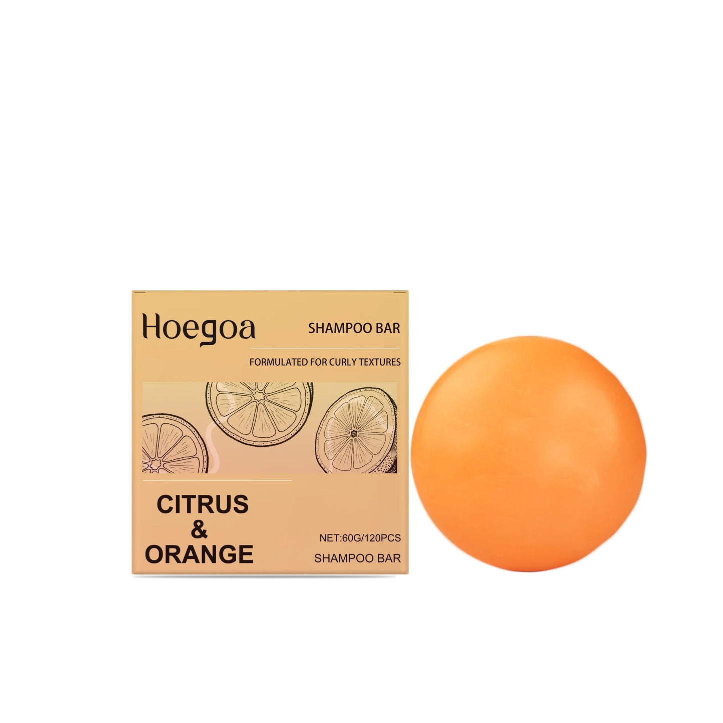 HOEGOA Citrus Orange Shampoo Bar – Hydrating & Volumizing