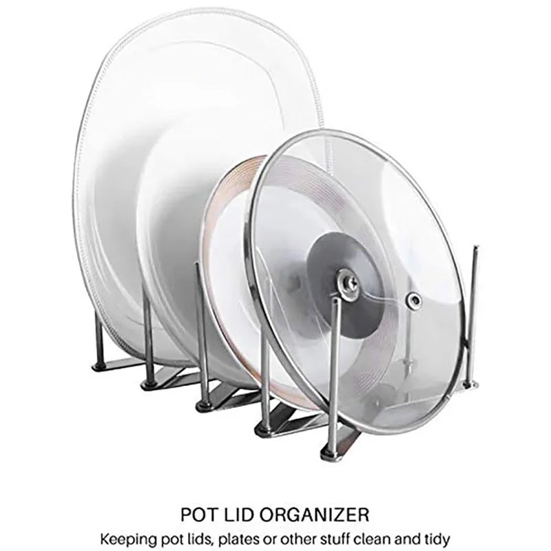 Pan Lid Organizer, Cabinet Door Pot Plates Dishes Rack Holder Reusable Containers Shelf for Serving Trays Dish Plate Peaceful Pleasures Health and Wellness