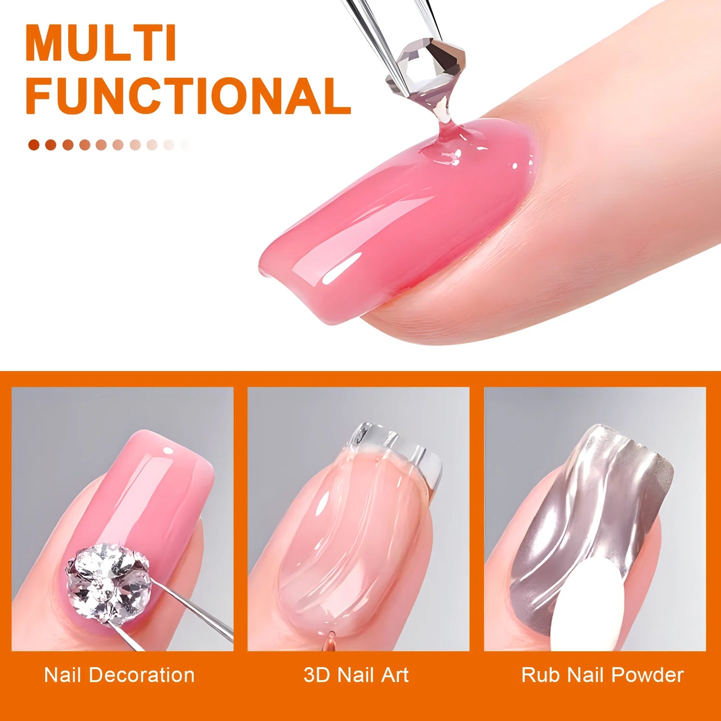 TWOING 8g/15g Super Strong Sticky Nail Glue Gel For Rhinestones Nail Art Decorations No Wipe DIY Gem Adhesive Functional UV Gel Peaceful Pleasures Health and Wellness