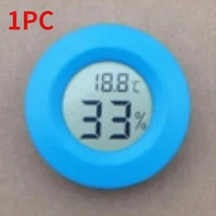 Mini Digital Thermometer Hygrometer – Round LCD Panel Mount Digital Thermometer Hygrometer Peaceful Pleasures Health and Wellness Blue