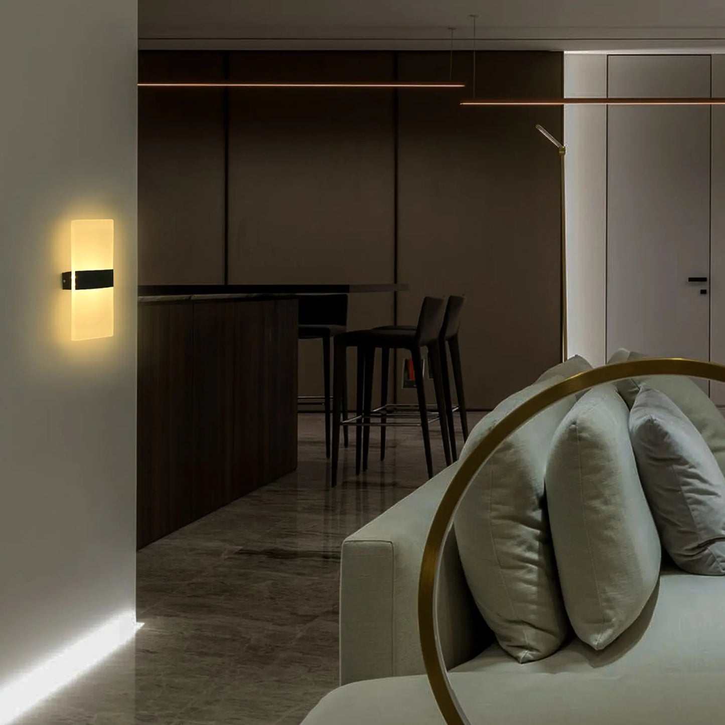 L-ED Wall Lamp Rectangle AC85-265V Bedside Corridor Wall Lamp Home Decorative Aluminum Light Fixture Peaceful Pleasures Health and Wellness