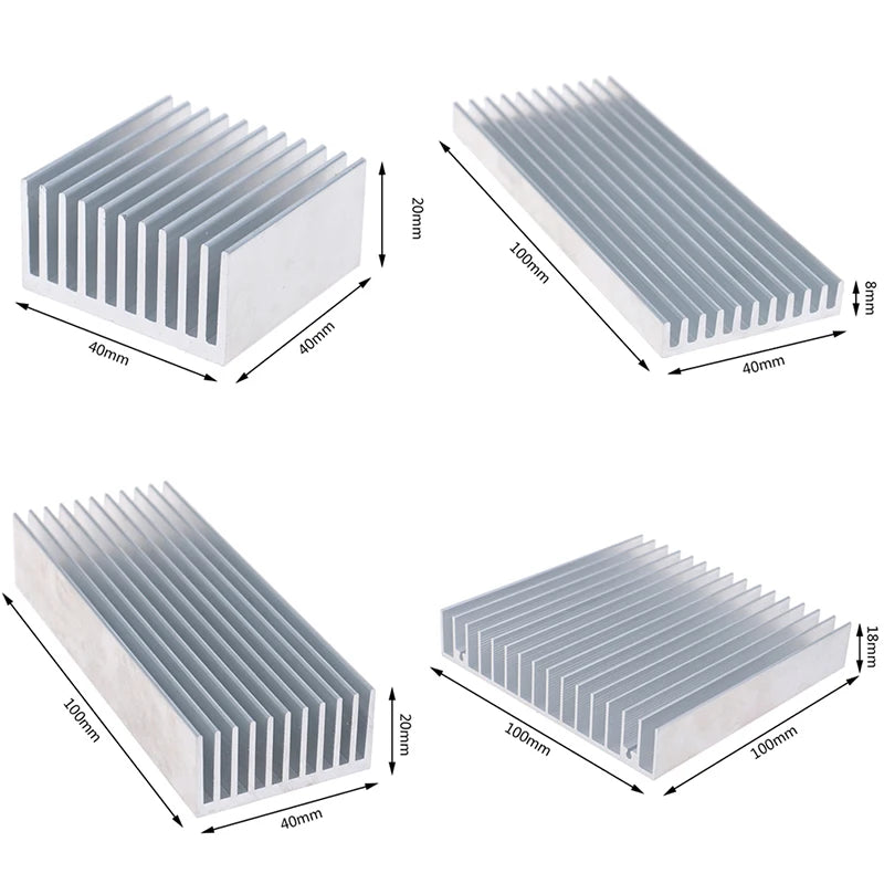 40×40×20mm/100×40×8mm/100×40×20m/100×100×18mm Extruded Aluminum Heatsink For High Power LED IC Chip Cooler Radiator Heat Sink Peaceful Pleasures Health and Wellness